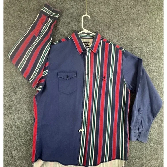 Vtg Wrangler Brushpopper Cowboy Size XL Rodeo Western stripe/ color block 90s